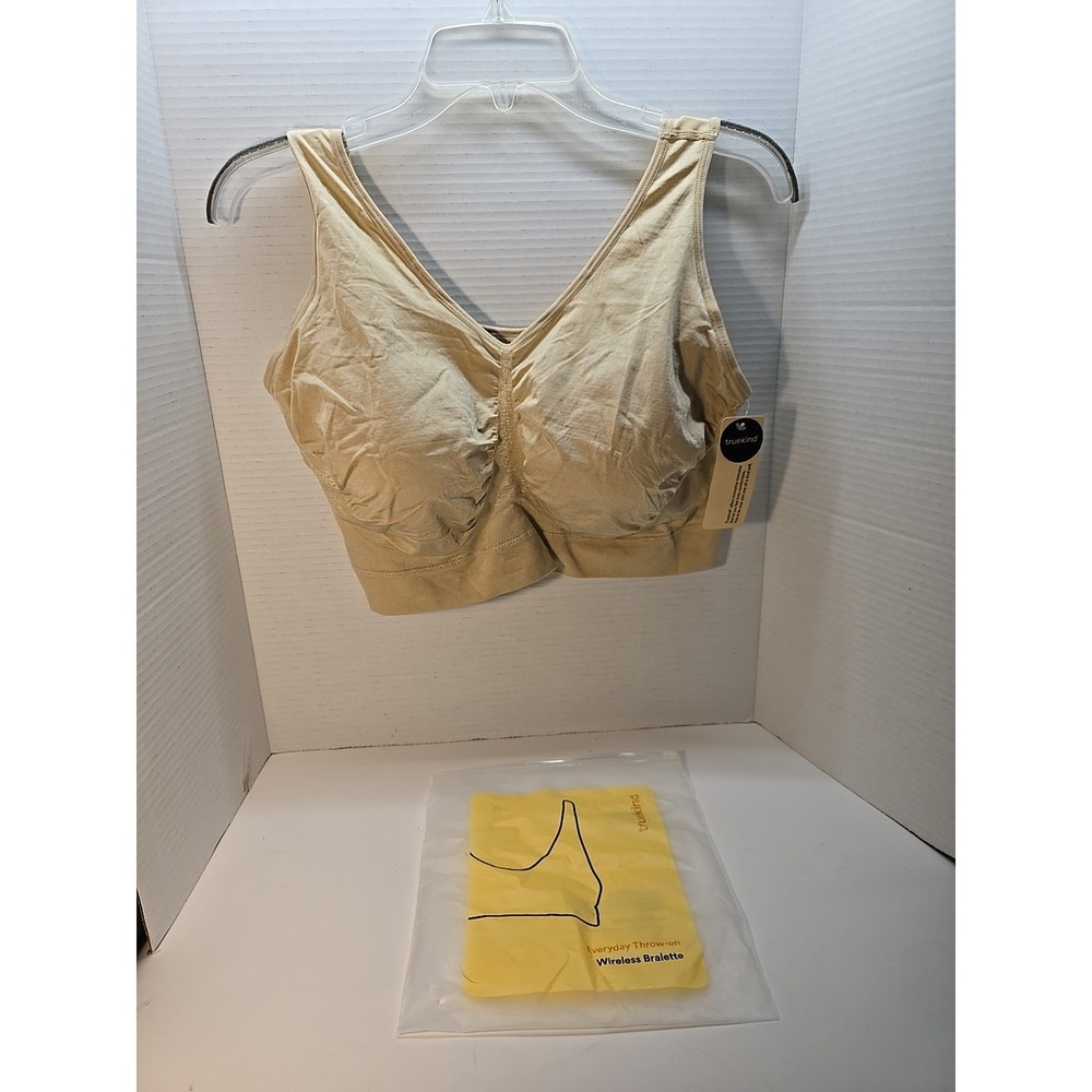 Truekind By Shapermint Everyday Throw-on Wireless Bralette Size 4XL Beige NWT